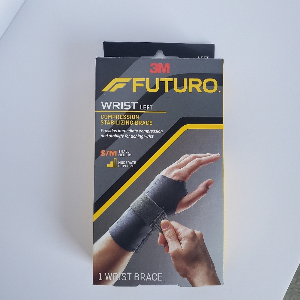 3M Futuro Wrist Brace, Left, S/M, Compression Stabilizing, Black, NWT